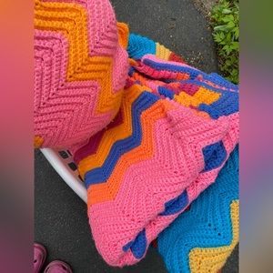 Afghan blanket lot- 3 queen sized handmade blankets